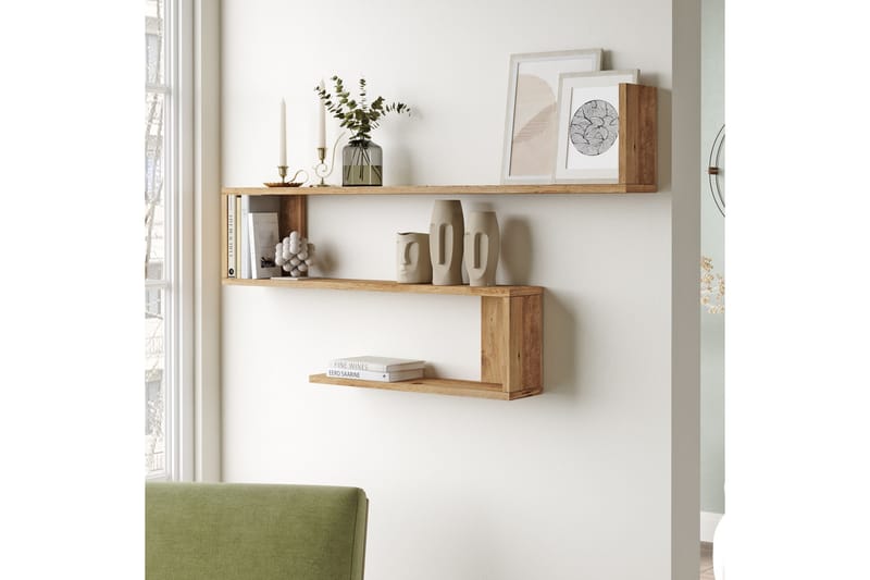 Lefford Vegghylle 120 cm - Brun - Oppbevaring - Hyller - Vegghylle
