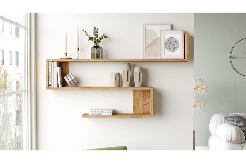 Lefford Vegghylle 120 cm - Brun - Oppbevaring - Hyller - Vegghylle