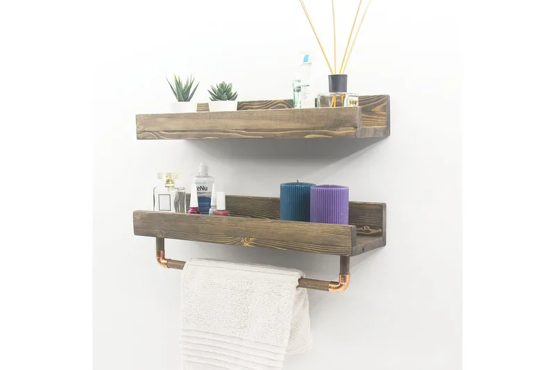 Leiasia Vegghylle 50 cm - Valnøtt - Oppbevaring - Hyller - Vegghylle