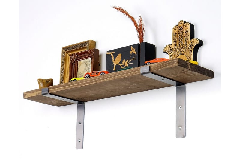 Lilamae Vegghylle 60 cm - Svart / Valnøtt - Oppbevaring - Hyller - Vegghylle