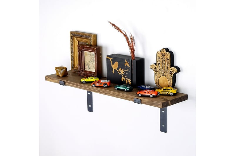 Lilamae Vegghylle 60 cm - Svart / Valnøtt - Oppbevaring - Hyller - Vegghylle