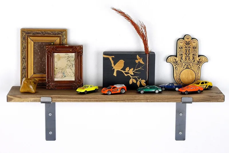 Lilamae Vegghylle 60 cm - Svart / Valnøtt - Oppbevaring - Hyller - Vegghylle