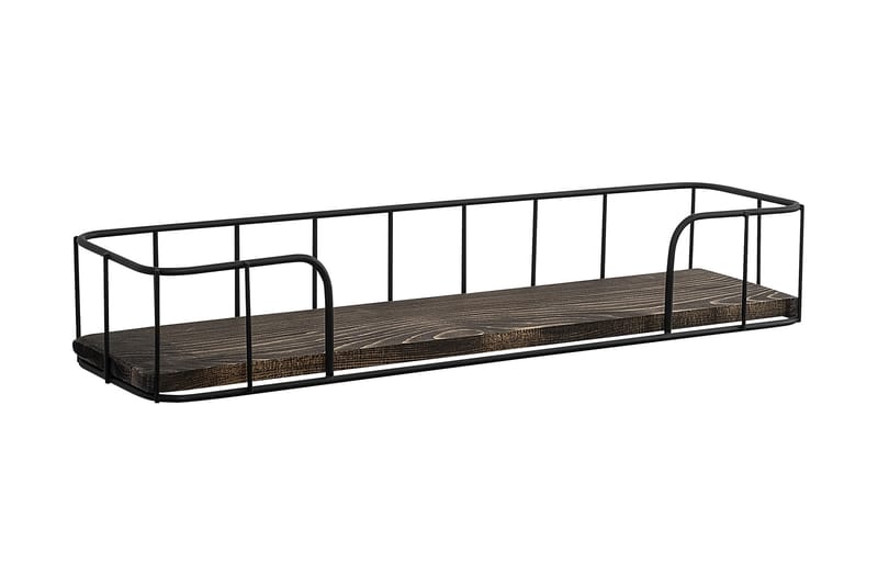 Lindern Vegghylle 15x60 cm - Svart / Valnøtt - Oppbevaring - Hyller - Vegghylle