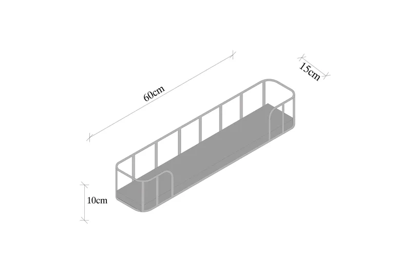 Lindern Vegghylle 15x60 cm - Svart / Valnøtt - Oppbevaring - Hyller - Vegghylle