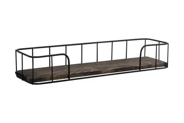 Lindern Vegghylle 15x60 cm - Svart / Valnøtt - Oppbevaring - Hyller - Vegghylle