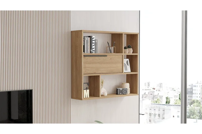 Liyakat Vegghylle 90,1 cm, Valnøtt