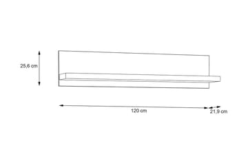 Loannia Vegghylle 22x120 cm - Brun - Oppbevaring - Hyller - Vegghylle