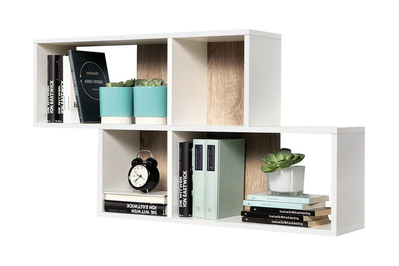 Matisse Vegghylle 100 cm - Hvit/Eik - Oppbevaring - Hyller - Vegghylle