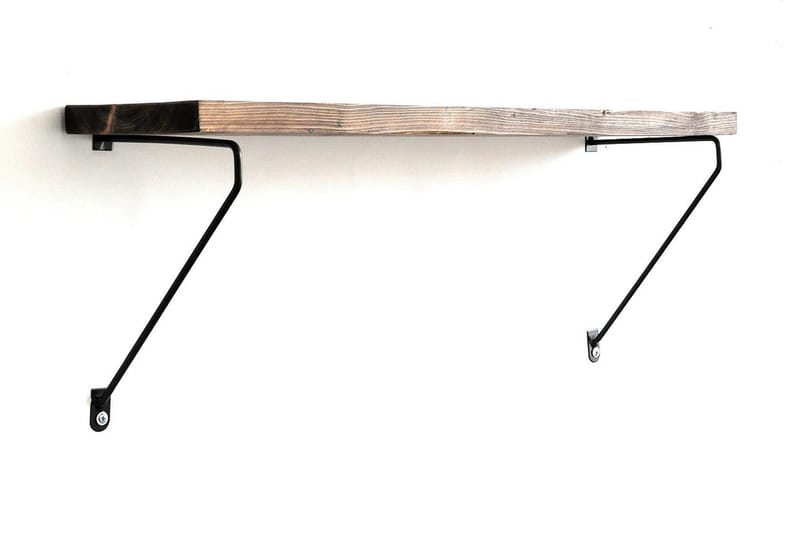 Mcgar Vegghylle 60 cm - Valnøtt / Svart - Oppbevaring - Hyller - Vegghylle