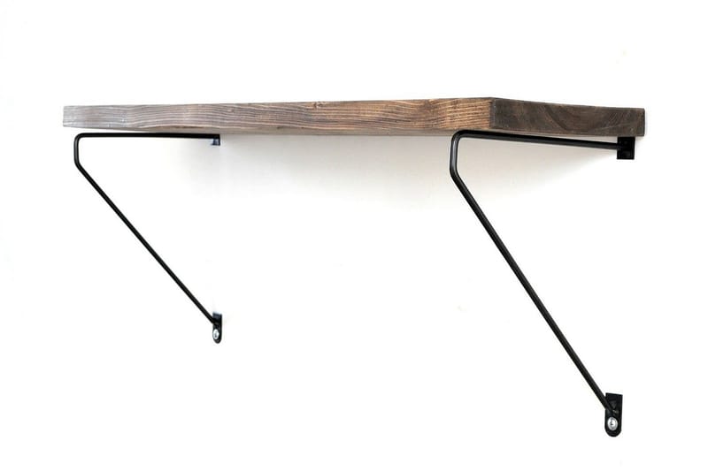 Mcgar Vegghylle 60 cm - Valnøtt / Svart - Oppbevaring - Hyller - Vegghylle