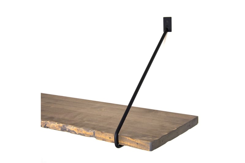 Mcgar Vegghylle 60 cm - Valnøtt / Svart - Oppbevaring - Hyller - Vegghylle