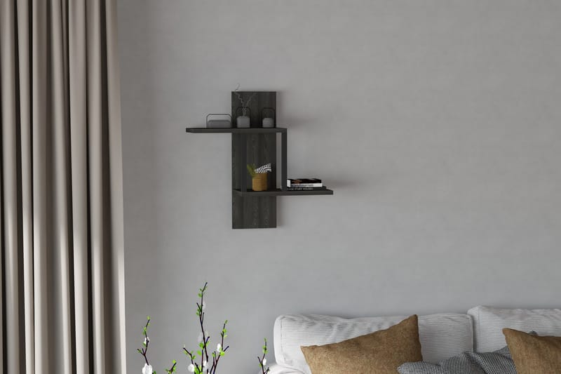 Meadows Vegghylle 20x40 cm 2-pk - Antrasitt - Oppbevaring - Hyller - Vegghylle