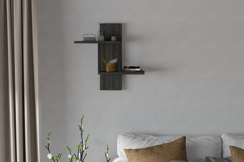 Meadows Vegghylle 20x40 cm 2-pk - Antrasitt - Oppbevaring - Hyller - Vegghylle