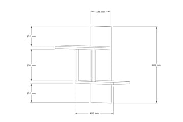 Meadows Vegghylle 20x40 cm 2-pk - Antrasitt - Oppbevaring - Hyller - Vegghylle