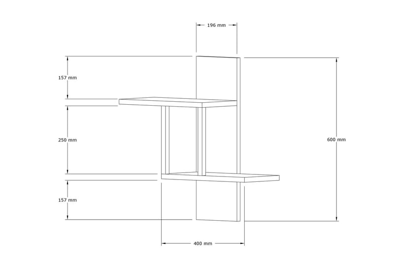 Meadows Vegghylle 20x40 cm 2-pk - Antrasitt - Oppbevaring - Hyller - Vegghylle