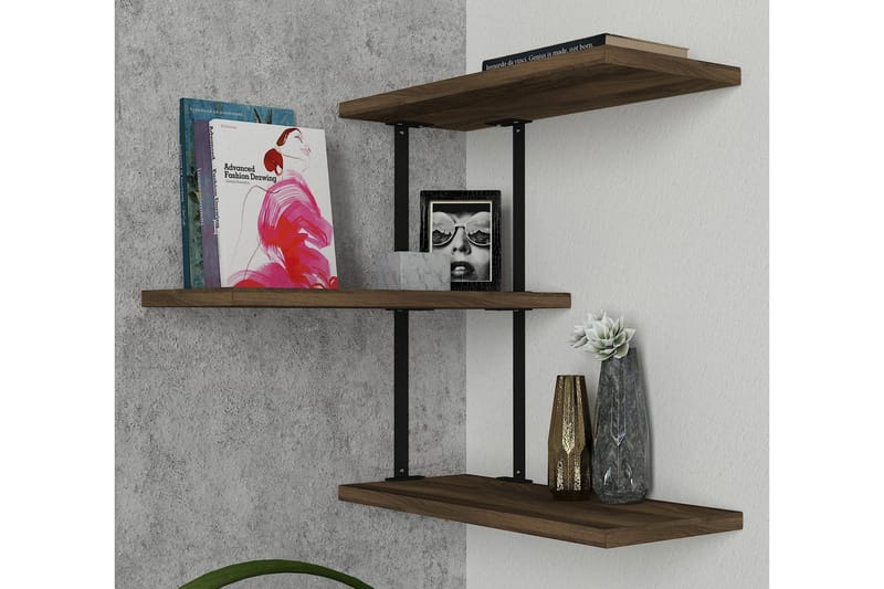 Mohed Vegghylle 45 cm - Brun/Svart - Oppbevaring - Hyller - Vegghylle