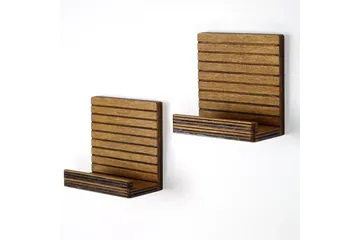 Nagaji Vegghylle 13 cm i Tre - Mørkebrun Trefarge - Oppbevaring - Hyller - Vegghylle