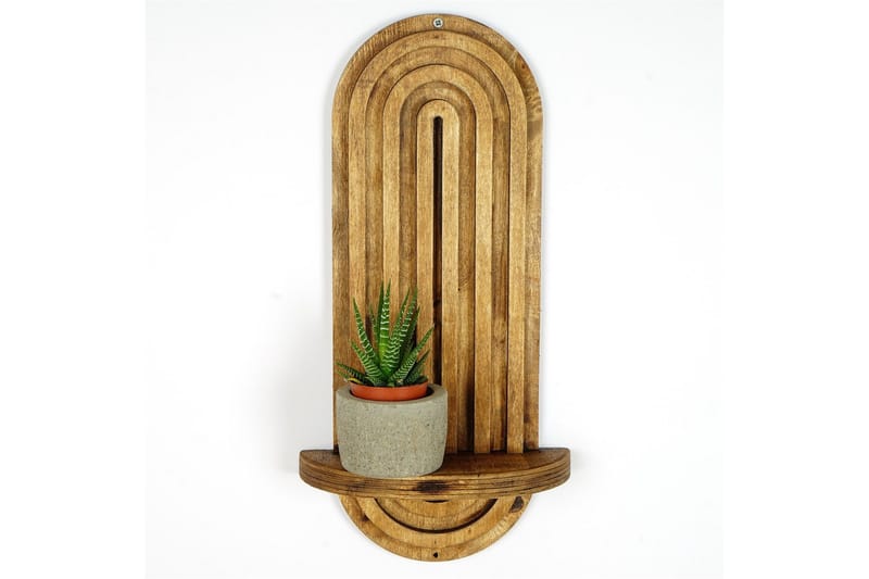 Nagaji Vegghylle 40 cm i Tre - Lysebrun - Oppbevaring - Hyller - Vegghylle