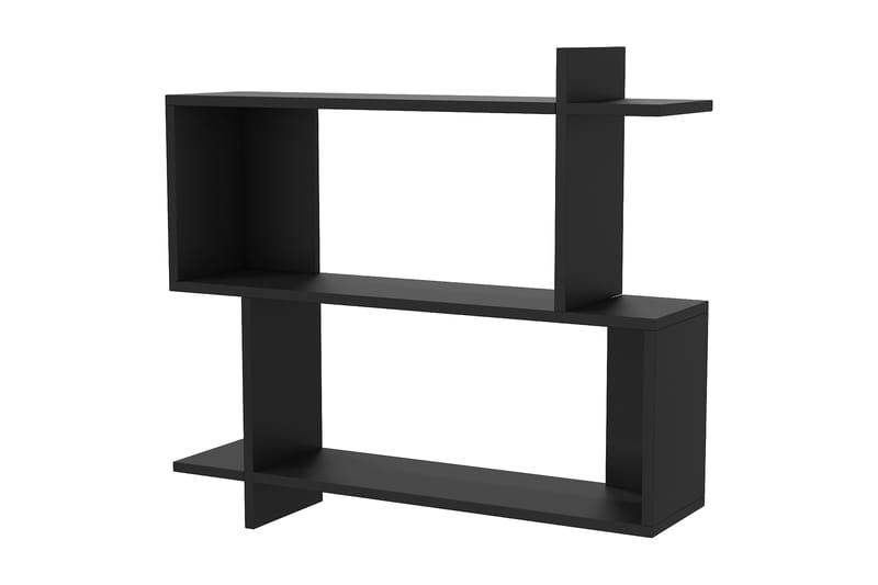 Nanakuni Vegghylle 90x22 cm 3 Hyller, Svart