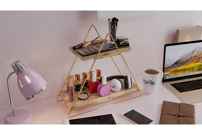 Naomasa Vegghylle 38 cm - Brun/Gull - Oppbevaring - Hyller - Vegghylle