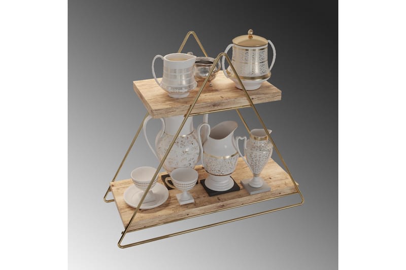 Naomasa Vegghylle 38 cm - Brun/Gull - Oppbevaring - Hyller - Vegghylle