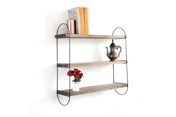 Nealhouse Vegghylle 60 cm - Valnøtt / Svart - Oppbevaring - Hyller - Vegghylle