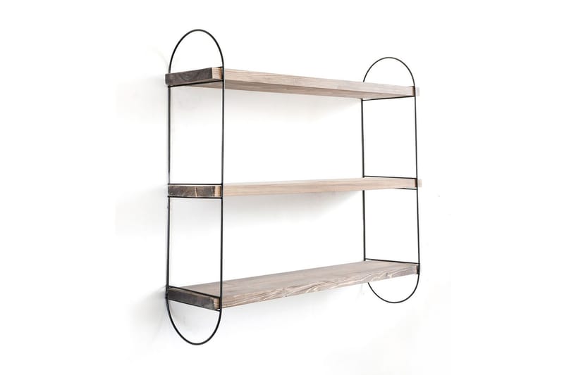 Nealhouse Vegghylle 60 cm, Valnøtt / Svart