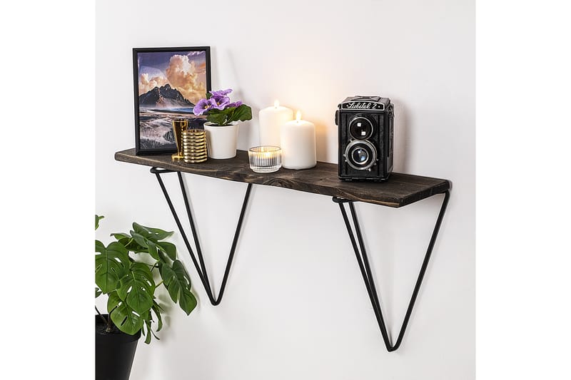 Neubs Vegghylle 15x60 cm - Svart / Valnøtt - Oppbevaring - Hyller - Vegghylle
