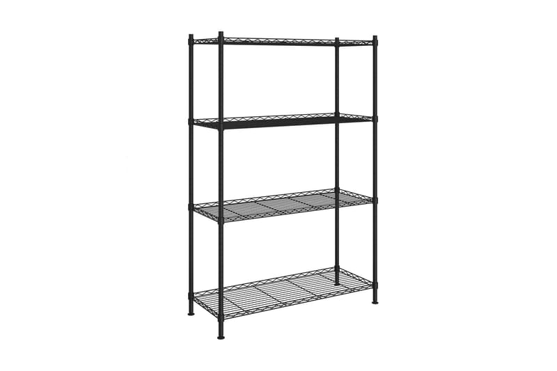 Oppbevaringshylle 4 etasjer 90x35x137 cm svart 200 kg - Svart - Oppbevaring - Hyller - Vegghylle