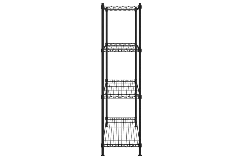 Oppbevaringshylle 4 etasjer 90x35x137 cm svart 200 kg - Svart - Oppbevaring - Hyller - Vegghylle