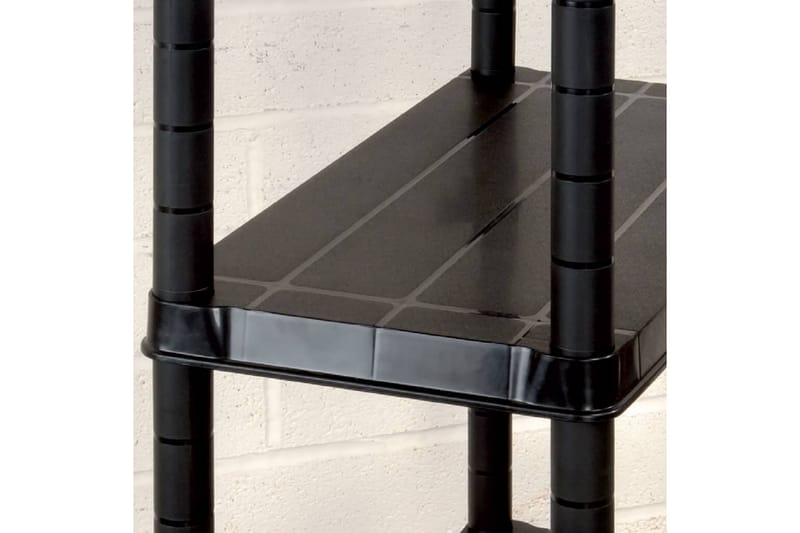 Oppbevaringshylle 4 nivåer svart 183x30,5x130 cm plast - Svart - Oppbevaring - Hyller - Vegghylle