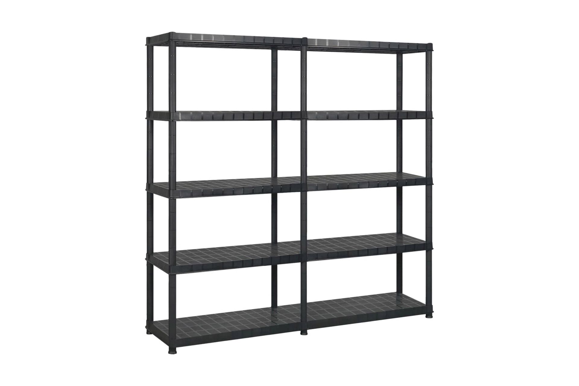 Oppbevaringshylle 5 nivåer svart 170x40x185 cm plast - Svart - Oppbevaring - Hyller - Vegghylle