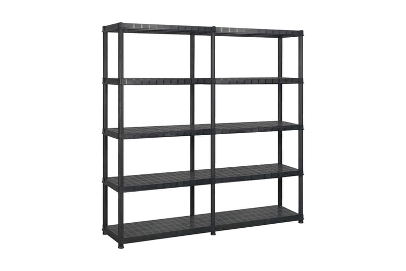 Oppbevaringshylle 5 nivåer svart 170x40x185 cm plast - Svart - Oppbevaring - Hyller - Vegghylle