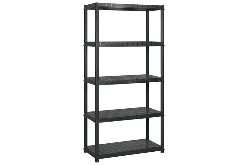 Oppbevaringshylle 5 nivåer svart 170x40x185 cm plast - Svart - Oppbevaring - Hyller - Vegghylle