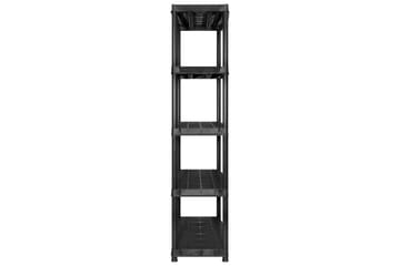 Oppbevaringshylle 5 nivåer svart 170x40x185 cm plast - Svart - Oppbevaring - Hyller - Vegghylle