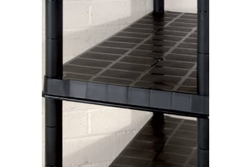 Oppbevaringshylle 5 nivåer svart 170x40x185 cm plast - Svart - Oppbevaring - Hyller - Vegghylle
