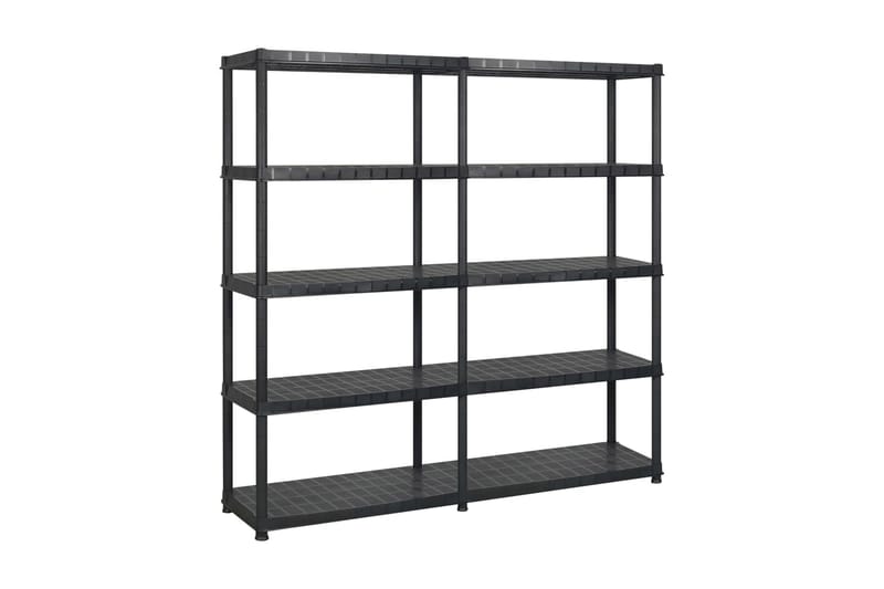 Oppbevaringshylle 5 nivåer svart 183x45,7x185 cm plast - Svart - Oppbevaring - Hyller - Vegghylle