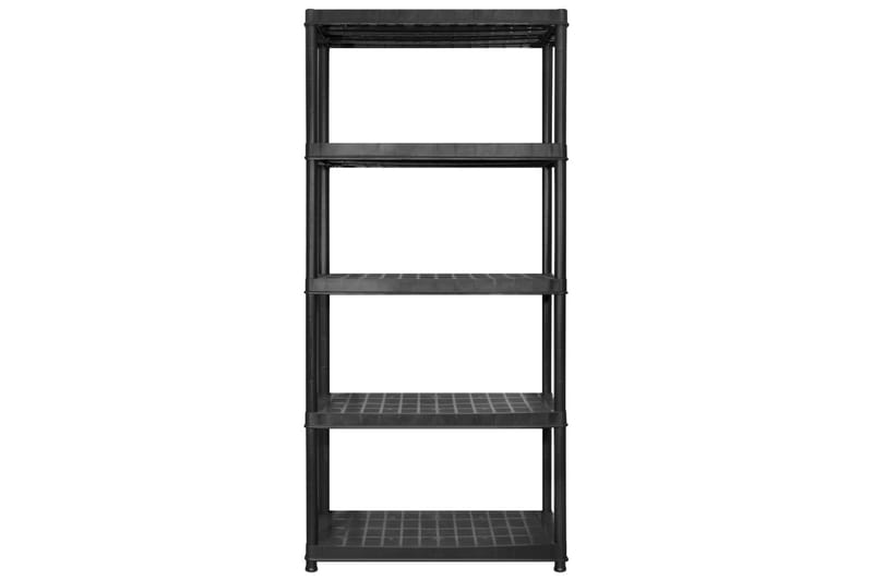 Oppbevaringshylle 5 nivåer svart 255x40x185 cm plast - Svart - Oppbevaring - Hyller - Vegghylle