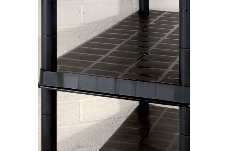Oppbevaringshylle 5 nivåer svart 340x40x185 cm plast - Svart - Oppbevaring - Hyller - Vegghylle