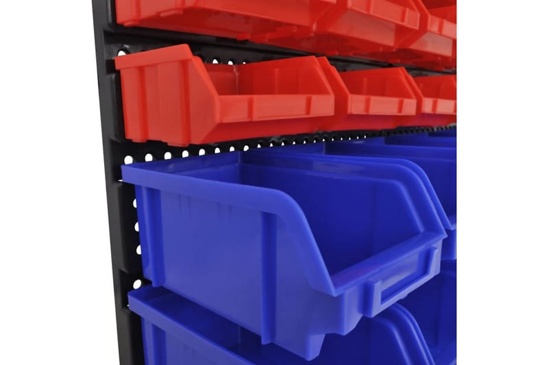 Oppbevaringssett veggmontert garasje 30 deler blå og rød - Vegghylle
