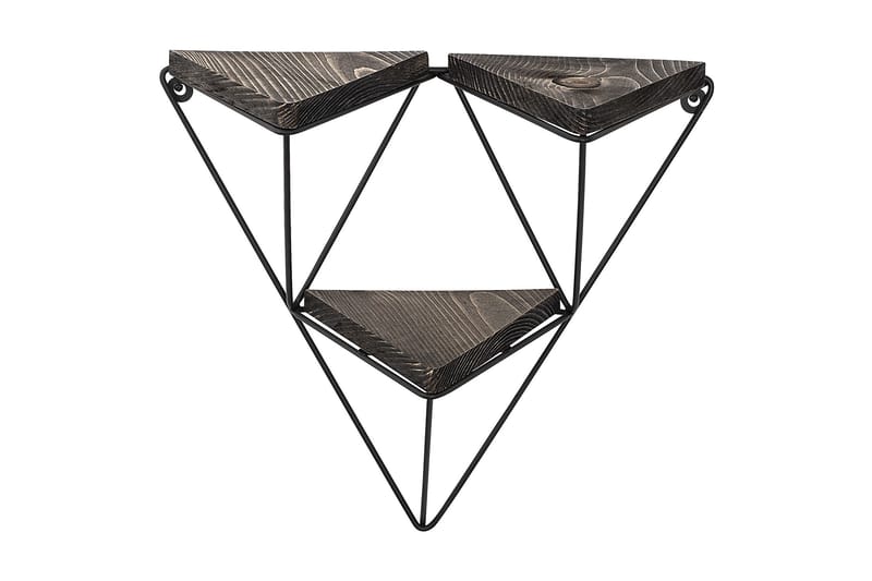 Papenbu Vegghylle 15x57 cm 3- pk - Svart / Valnøtt - Oppbevaring - Hyller - Vegghylle