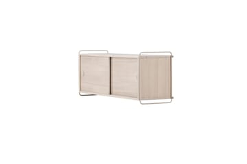 Paris Vegghylle 122x35 cm i Tre med Metallramme - Hvit - Oppbevaring - Hyller - Vegghylle