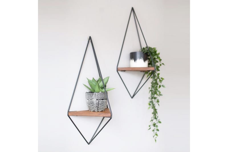 Pukkuri Vegghylle 23 cm - Brun/Svart - Oppbevaring - Hyller - Vegghylle