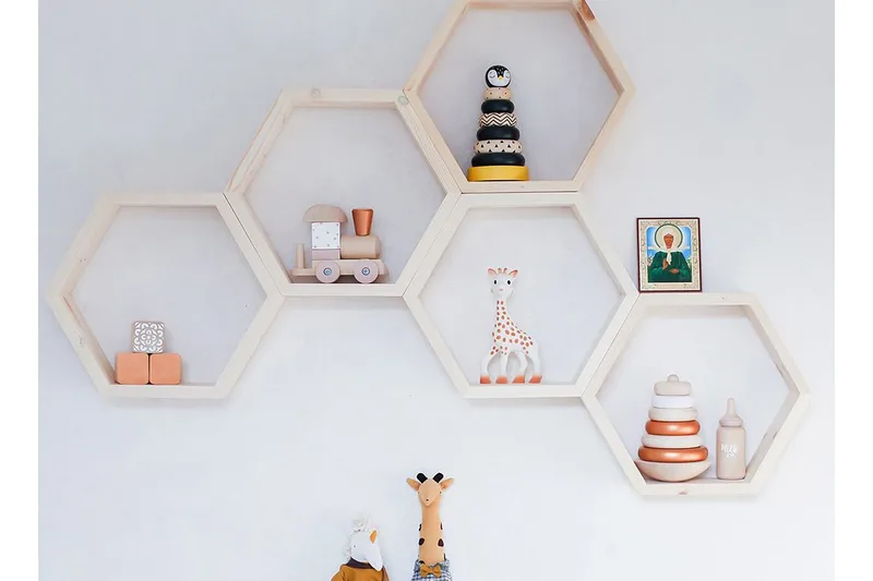 Pukkuri Vegghylle 36 cm, Brun