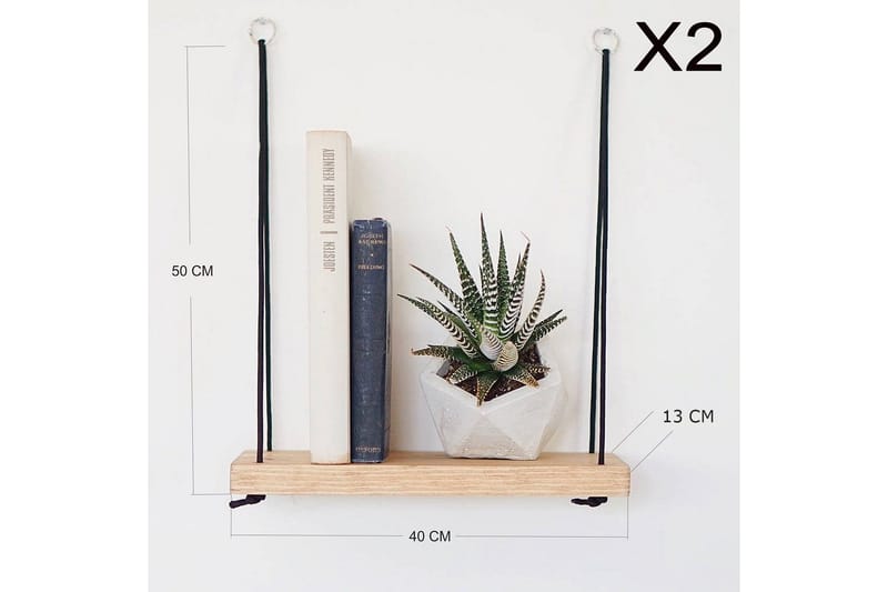 Pukkuri Vegghylle 40 cm - Brun - Oppbevaring - Hyller - Vegghylle