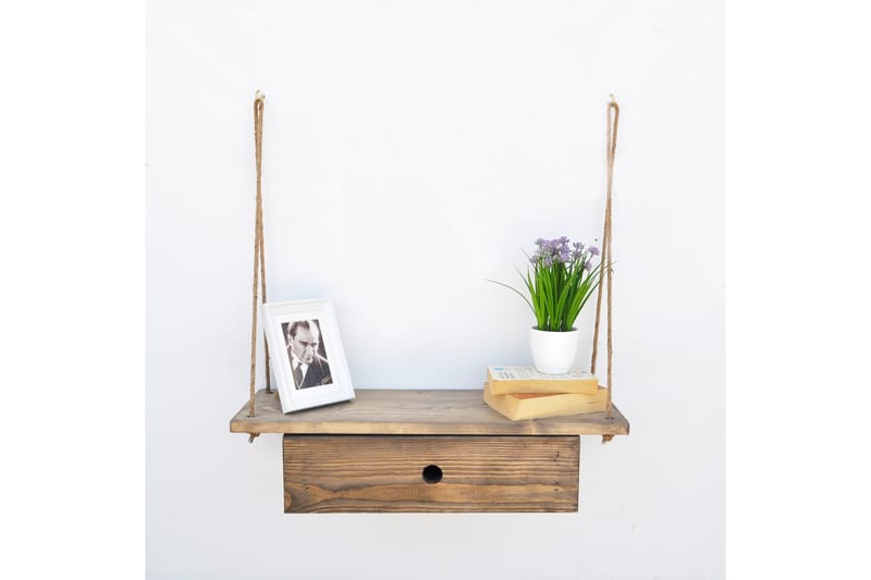 Pukkuri Vegghylle 60 cm - Brun - Oppbevaring - Hyller - Vegghylle