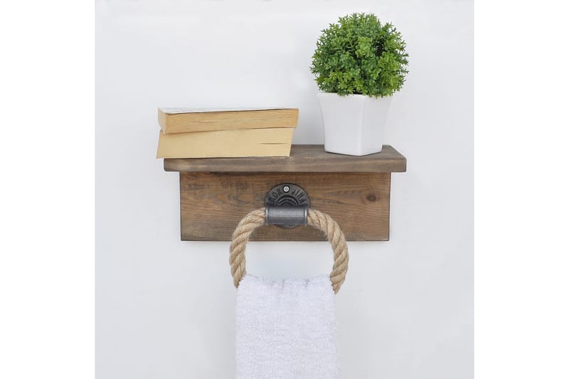 Pukkuri Veggoppheng 30 cm - Brun - Oppbevaring - Hyller - Vegghylle