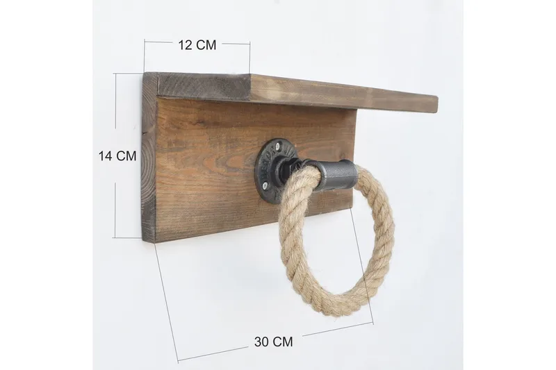 Pukkuri Veggoppheng 30 cm - Brun - Oppbevaring - Hyller - Vegghylle