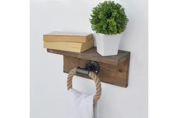 Pukkuri Veggoppheng 30 cm - Brun - Oppbevaring - Hyller - Vegghylle