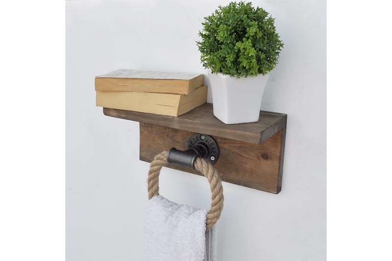 Pukkuri Veggoppheng 30 cm - Brun - Oppbevaring - Hyller - Vegghylle